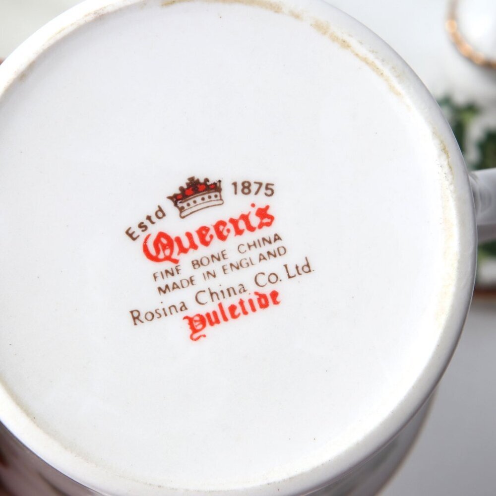 Vintage Queens Rosina Yuletide Christmas Tea Coffee Mug Creamer Sugar Bowl China - Picture 6 of 10